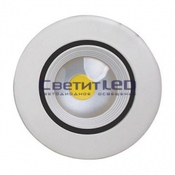 Светильник LED встраиваемый, круг, белый, 8W, 220V, холодный 6500К, 480Lm, поворотный, HL692L