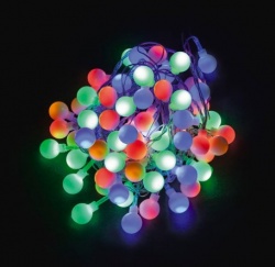 Гирлянда RGB "шарики 15мм", 10м, 100LED, 220V, мерцание, IP20