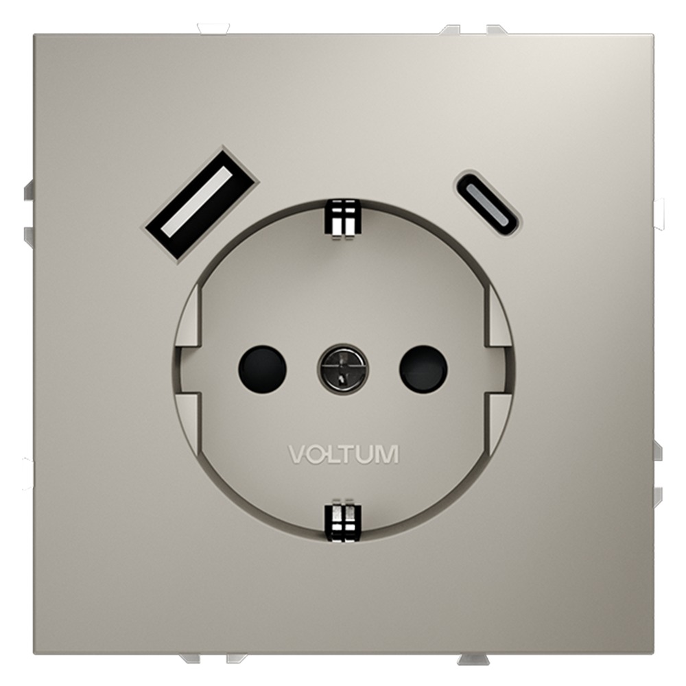 Розетка с USB, A+C Voltum S70 VLS040503 (кашемир)