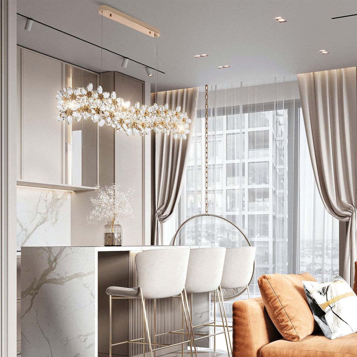 Подвесная люстра Modelux ML.9520.1200 GD