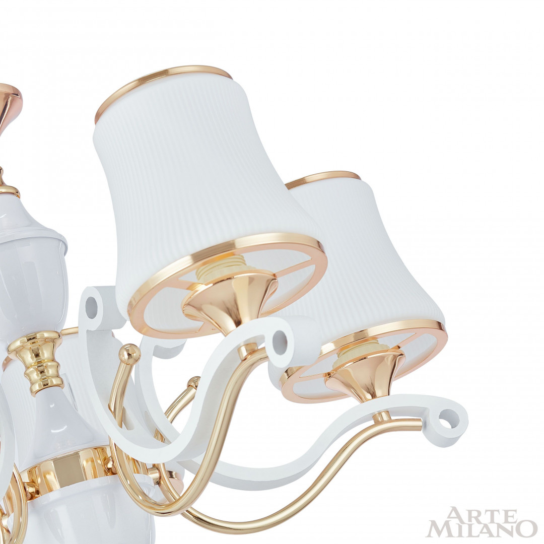 Подвесная люстра Arte Milano Florentia-3987 303987/5 Wh/Gd