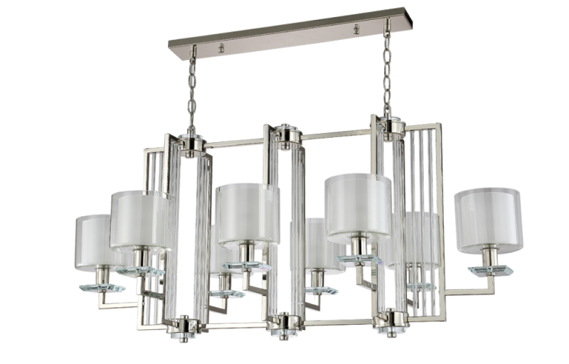 Подвесная люстра Crystal Lux Nicolas NICOLAS SP8 L1000 NICKEL/WHITE Подвесная люстра Crystal Lux Nicolas NICOLAS SP8 L1000 NICKEL/WHITE