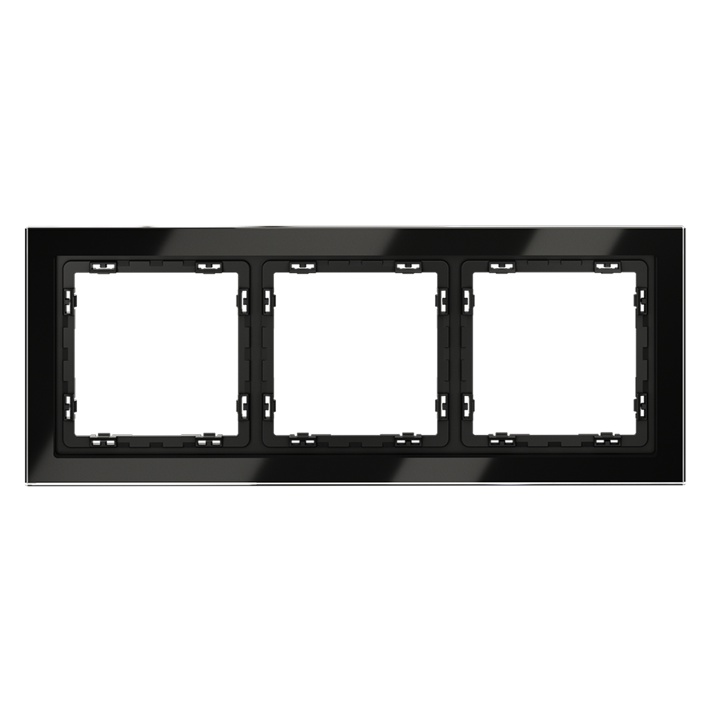 Рамка на 3 поста Voltum S70 VLS110308 (черный,стекло)