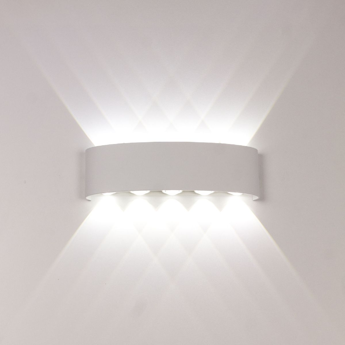 Уличный настенный светильник AM Group AM307-10X1W WH4000K