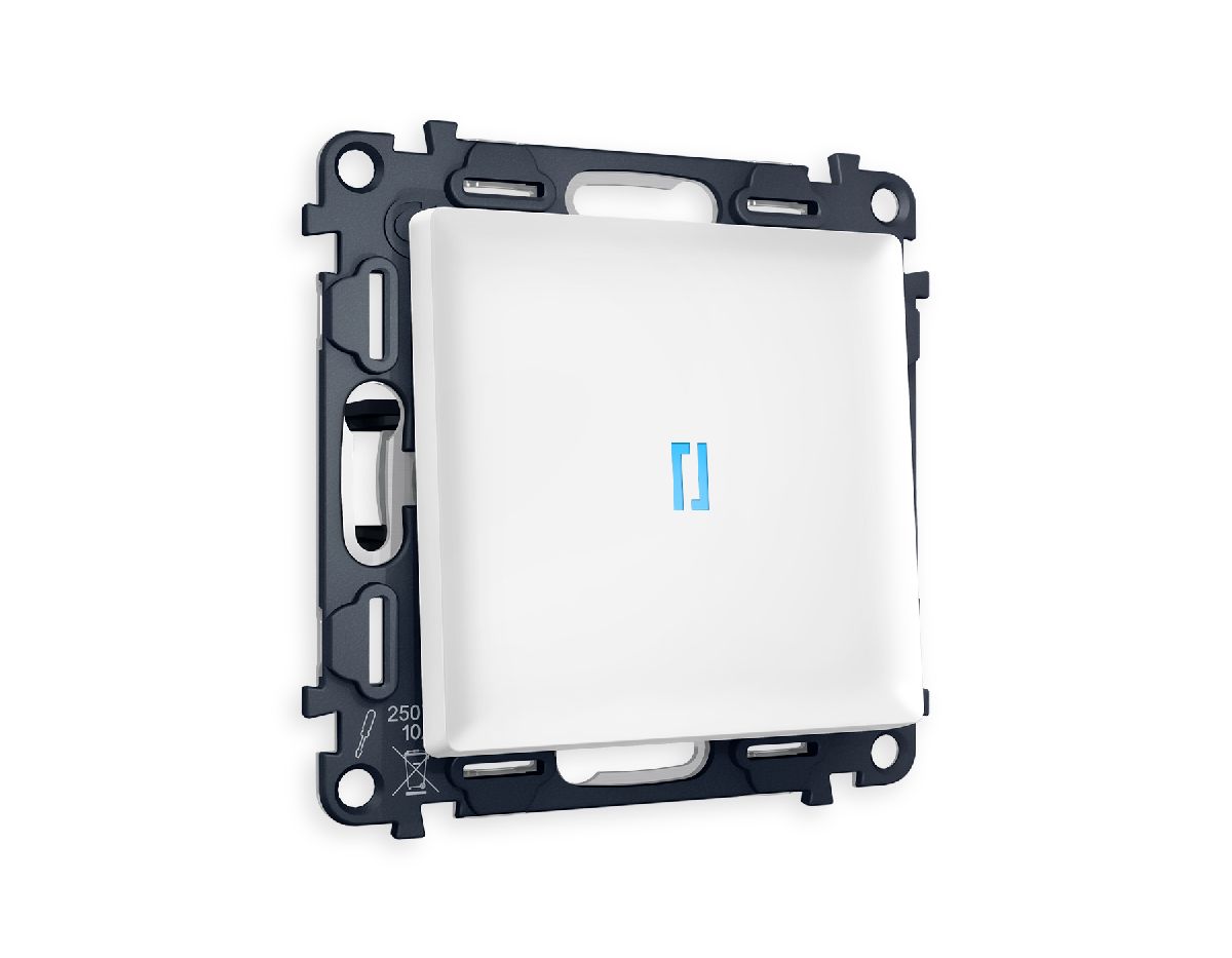 Комплект механизма 1-кл проходного выключателя с подсветкой Ambrella Volt Alfa MA122040