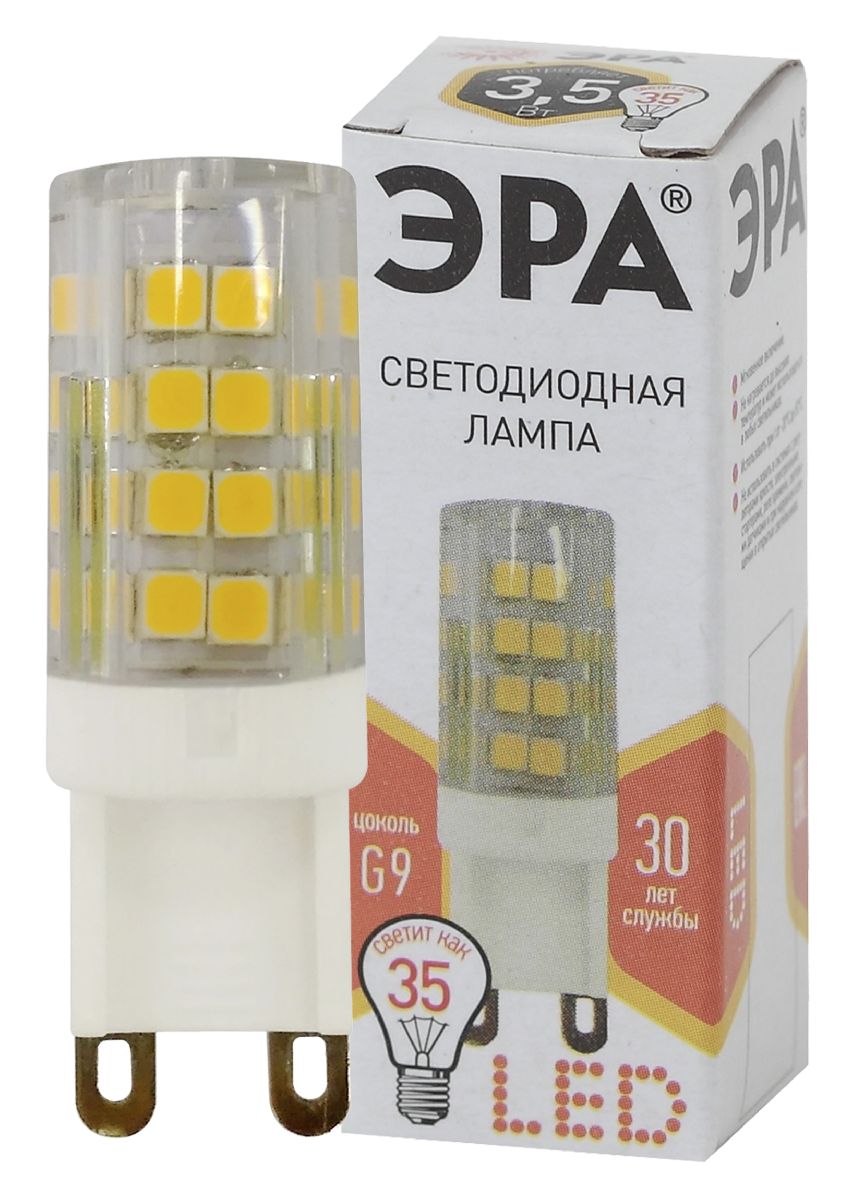 Лампа светодиодная Эра G9 3,5W 2700K LED JCD-3,5W-CER-827-G9 Б0027861 Лампа светодиодная Эра G9 3,5W 2700K LED JCD-3,5W-CER-827-G9 Б0027861