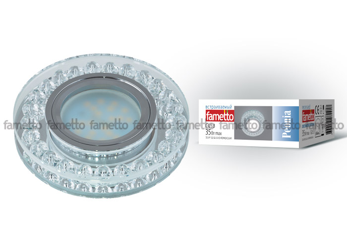 Встраиваемый светильник Fametto Peonia DLS-P102 GU5.3 CHROME/CLEAR Встраиваемый светильник Fametto Peonia DLS-P102 GU5.3 CHROME/CLEAR