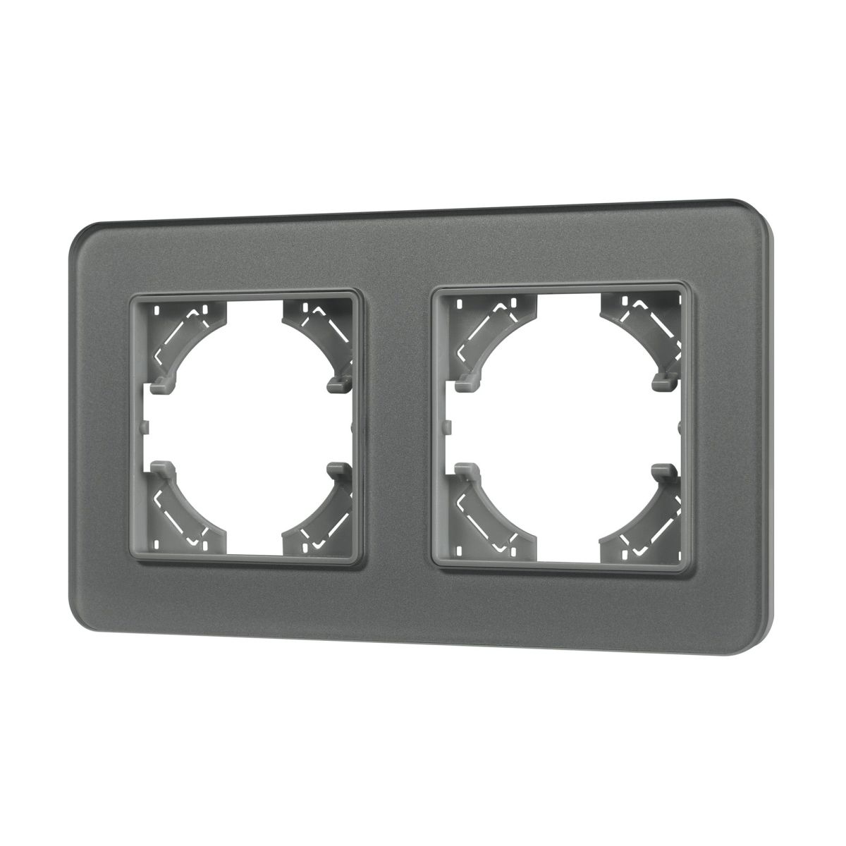 Рамка на 2 поста стеклянная Arlight FRM-OMALI-GS-2-GR 049694 Рамка на 2 поста стеклянная Arlight FRM-OMALI-GS-2-GR 049694