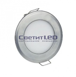 Светильник LED встраиваемый, круг, серый, 3W, 220V, нейтральный 4000К, 240Lm