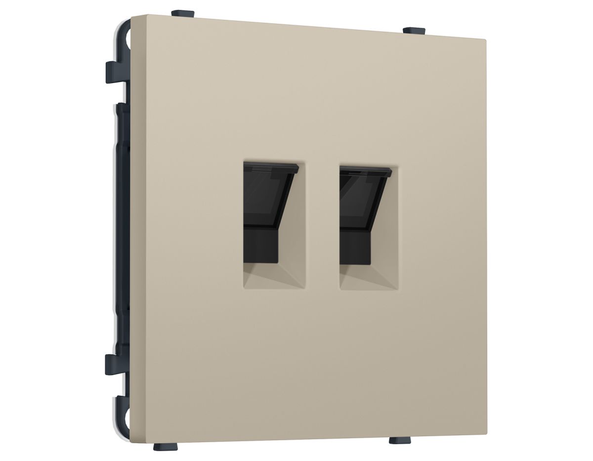 Комплект механизма компьютерной двойной розетки SIGMA Кашемир RJ-45 Ambrella Volt MS352110 (SP3521, PR189)