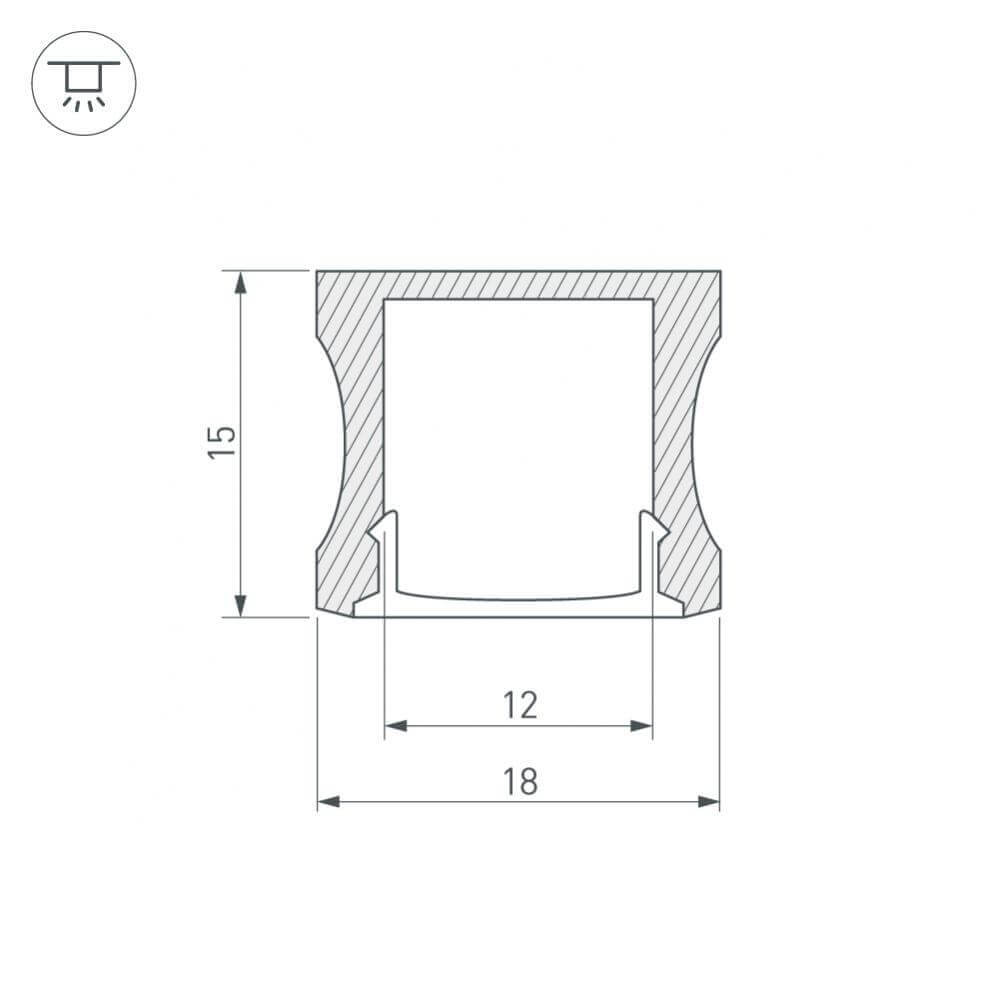 Профиль Arlight ALU-SLIM-H15-2000 ANOD+FROST 018246