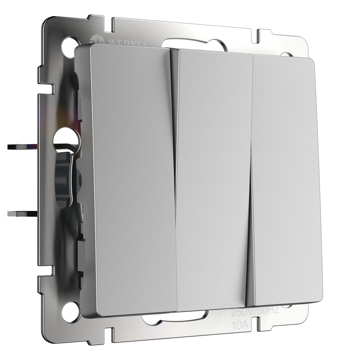 Выключатель трехклавишный Werkel (серебряный) W1130006 4690389164866 a050876