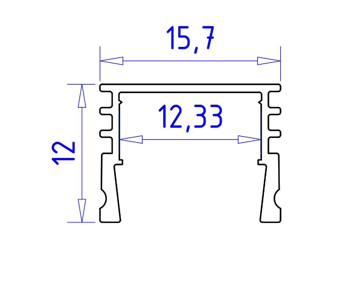Алюминиевый накладной профиль Ambrella Light Alum Profile GP1750AL