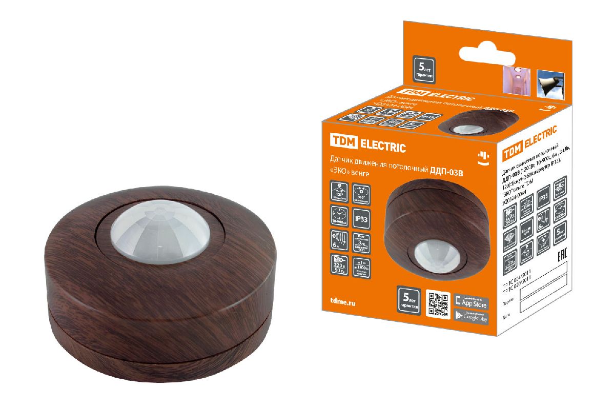 Датчик движения инфракрасный TDM Electric Эко ДДП-03В SQ0324-0044