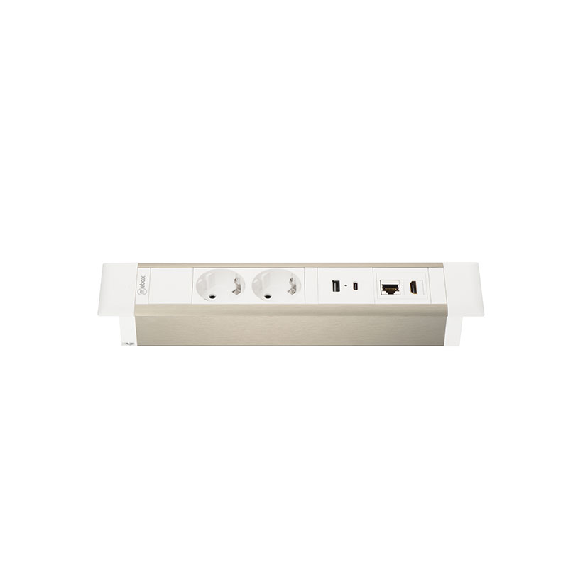 Блок розеток 41T (2 секции, USB + type C + RJ45 + HDMI) Mebax 00-00002594