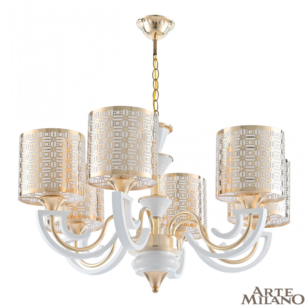 Подвесная люстра Arte Milano Florentia-8857 308857/6 Wh/Gd Подвесная люстра Arte Milano Florentia-8857 308857/6 Wh/Gd