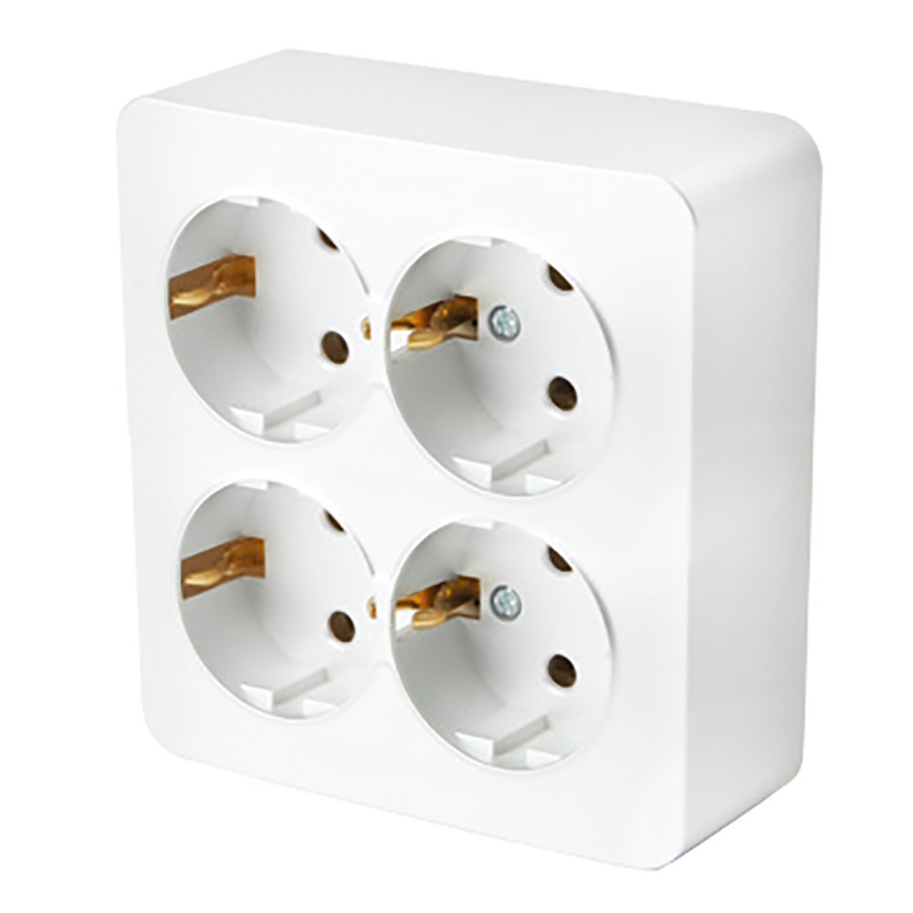 Розетка 4-местная с/з Stekker София MST16-14S-01 49310 Розетка 4-местная с/з Stekker София MST16-14S-01 49310