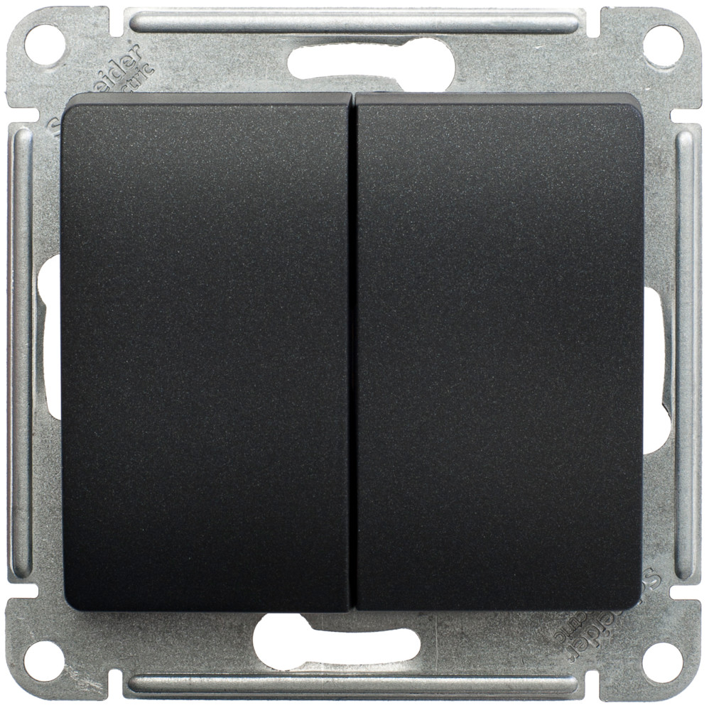 Переключатель 2-клавишный, сх.6, 10АХ Systeme Electric Glossa Антрацит GSL000765