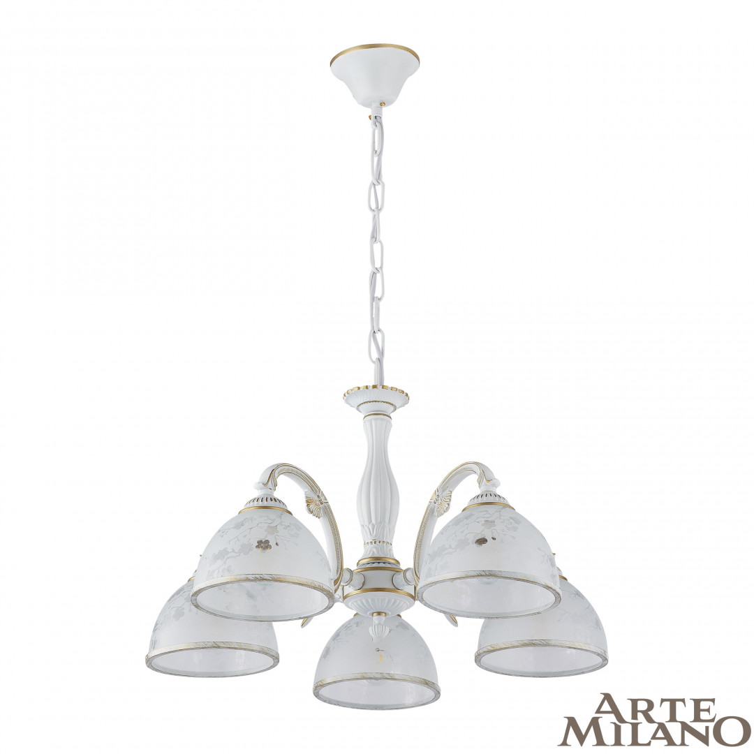 Подвесная люстра Arte Milano 349737/5 WT+G Подвесная люстра Arte Milano 349737/5 WT+G