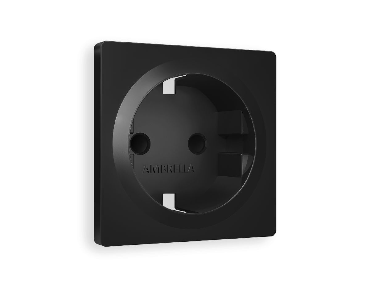 Лицевая панель для розетки с/з и шторками Ambrella Volt Alfa AP8070