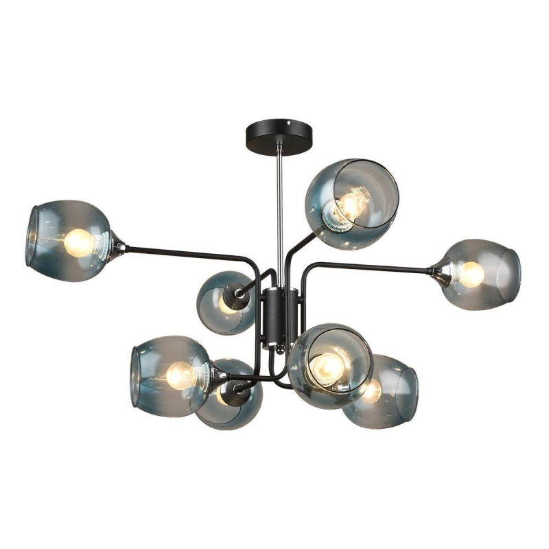 Люстра на штанге IMEX MD.3564-8-S BK+CH Люстра на штанге IMEX MD.3564-8-S BK+CH