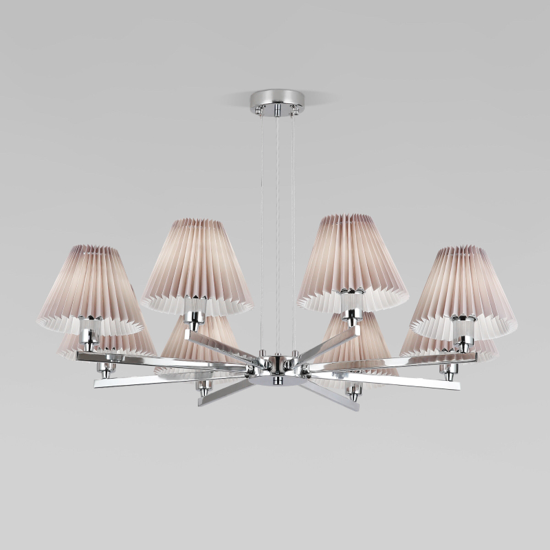 Подвесная люстра Eurosvet Peony 60136/8 хром/серый Подвесная люстра Eurosvet Peony 60136/8 хром/серый