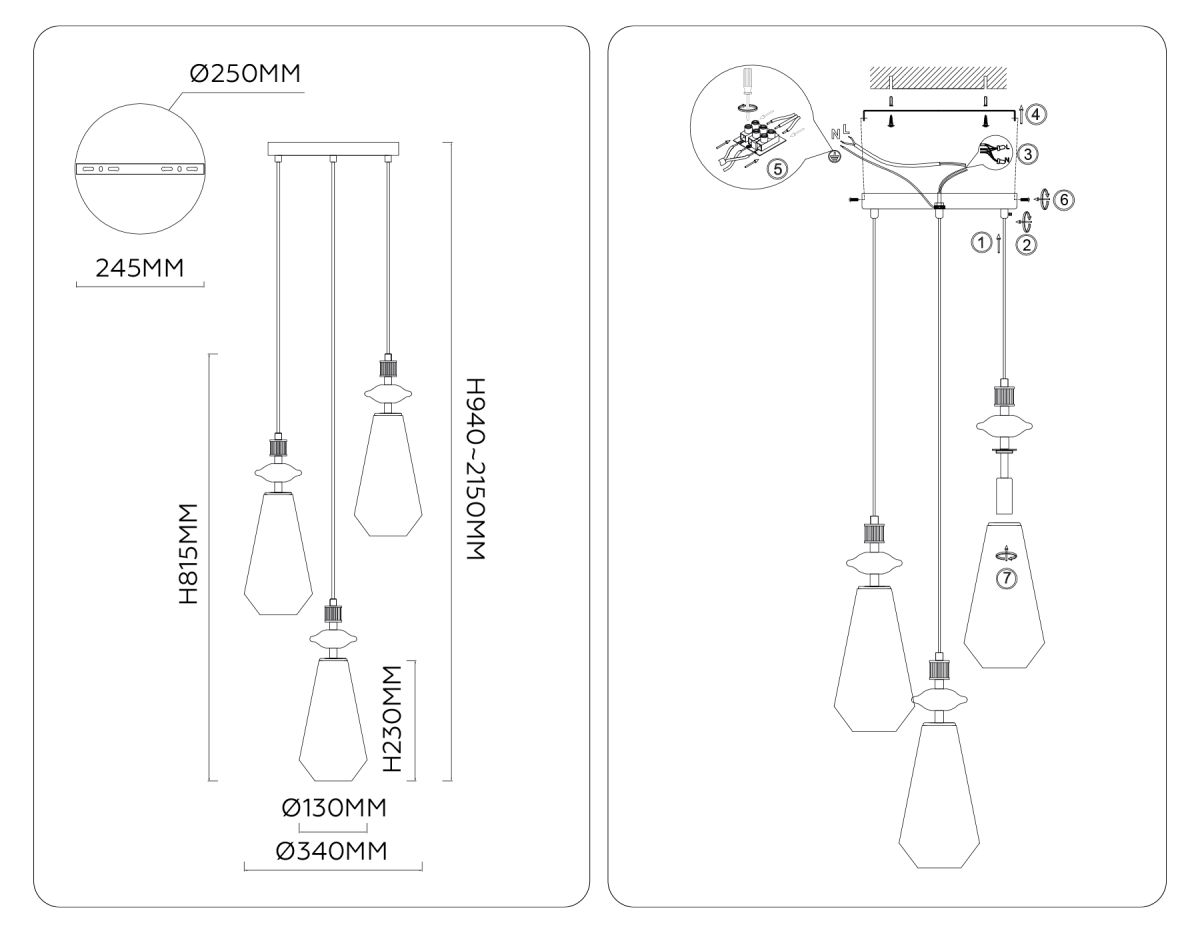 Подвесной светильник Ambrella Light High Light Ceramo Modern LH53302