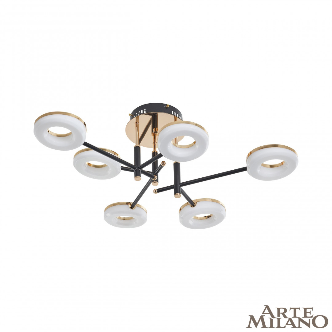 Потолочная люстра Arte Milano Ferrara 272999/6 BK/GD Потолочная люстра Arte Milano Ferrara 272999/6 BK/GD