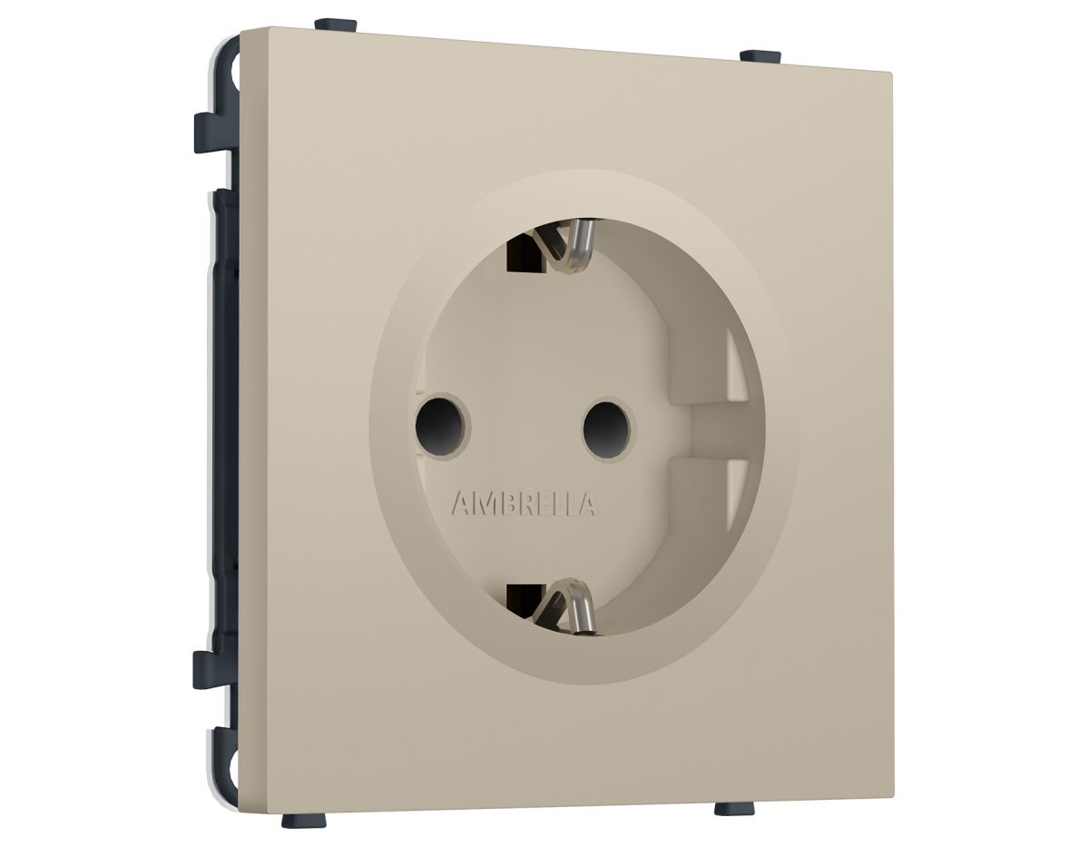Комплект механизма электрической розетки SIGMA Кашемир 50Hz 2P+E с/з с/ш 16A-250V QUANT PRO Ambrella Volt MS347010 (SP3470, PR141)