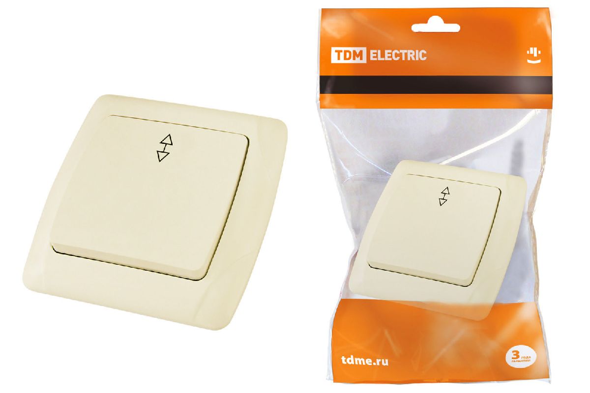 Выключатель одноклавишный на 2 направления Онега TDM Electric SQ1805-0032