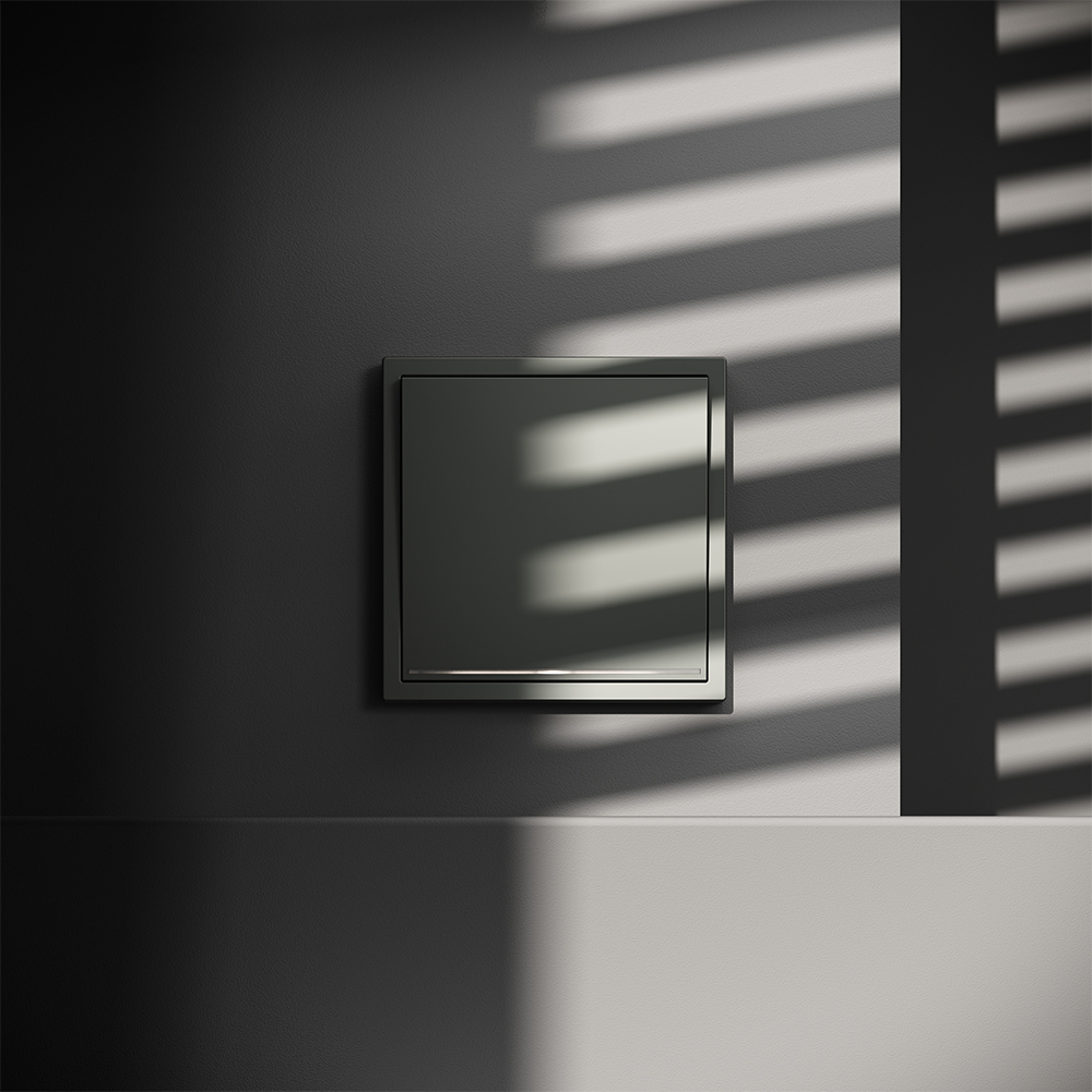 Проходной переключатель одноклавишный с подсветкой Voltum S70 VLS010406 (титан)