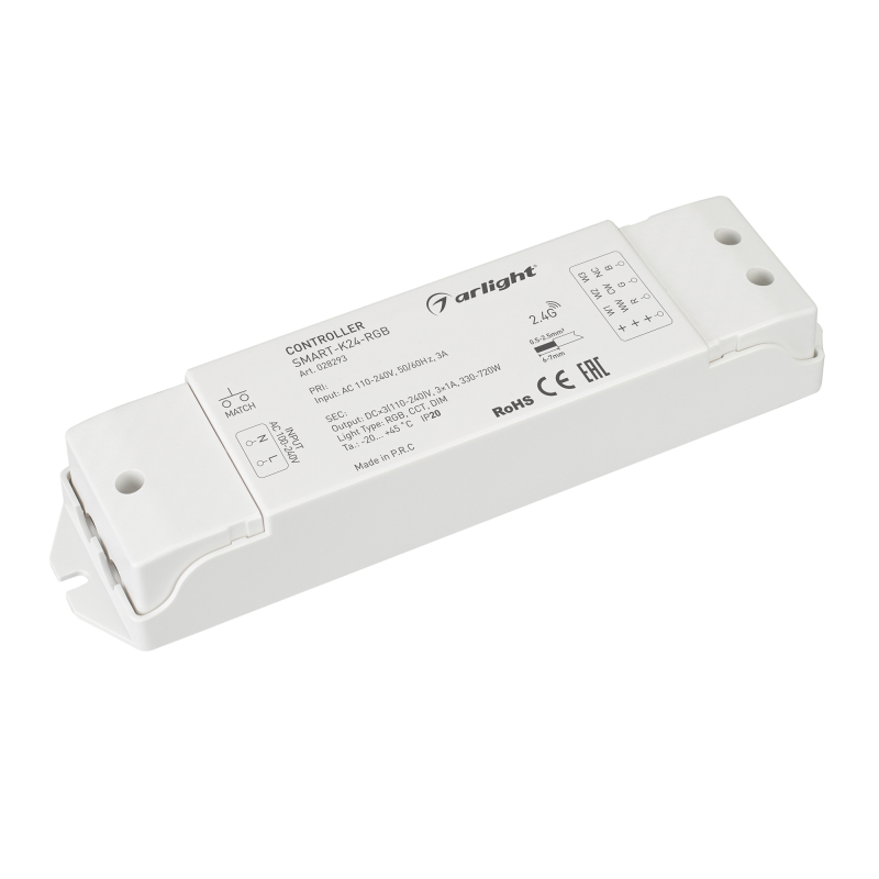 Контроллер Arlight Smart-K24-RGB (230V, 3x1A, 2.4G) 028293 Контроллер Arlight Smart-K24-RGB (230V, 3x1A, 2.4G) 028293