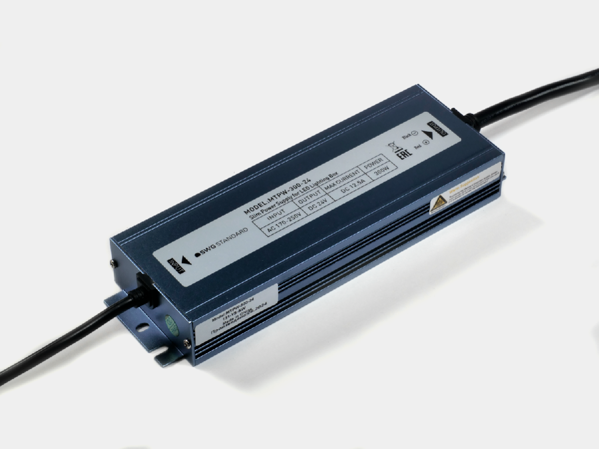 Блок питания SWG Standard 300Вт DC24В 12.5А IP67 MTPW-300-24 09-00901281 Блок питания SWG Standard 300Вт DC24В 12.5А IP67 MTPW-300-24 09-00901281