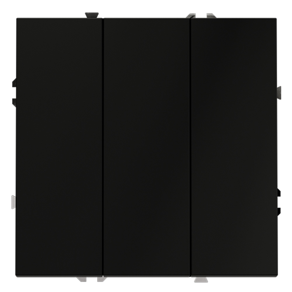 Выключатель трехклавишный Voltum S70 VLS030108 (черный матовый)