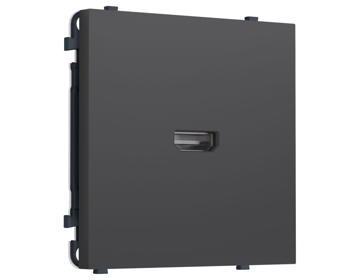 Комплект механизма розетки HDMI 2.1 SIGMA Графит Мягкое касание 30V/900MS 4K-120HZ 8K-60Hz QUANT PRO Ambrella Volt MS914030 (SP9140, PR223)