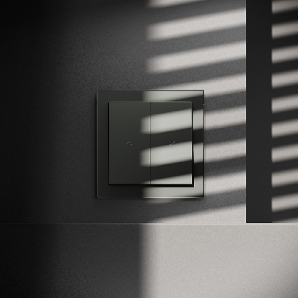 Выключатель встраиваемый Voltum S70 для жалюзи 10А, (титан) VLS020706