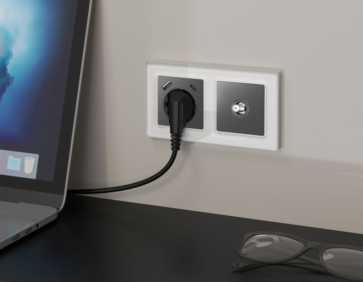 Комплект механизма TV розетки SAT 5-2400MHz 3.5dB Alfa Антрацит серый Quant Ambrella Volt MA663050 (AP6630, VM215)