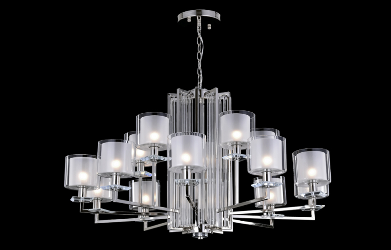 Подвесная люстра Crystal Lux Nicolas NICOLAS SP-PL10+5 NICKEL/WHITE Подвесная люстра Crystal Lux Nicolas NICOLAS SP-PL10+5 NICKEL/WHITE