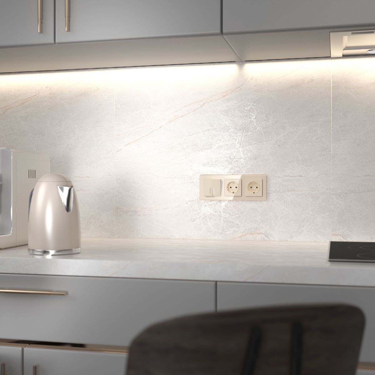 Выключатель двухклавишный проходной с подсветкой Werkel 4690389197055 W1122143 a064059