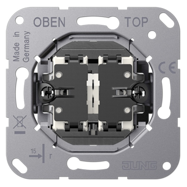 Механизм серии LS1912 двухклавишный, крепление винтами, без монтажных лапок Jung K505EU