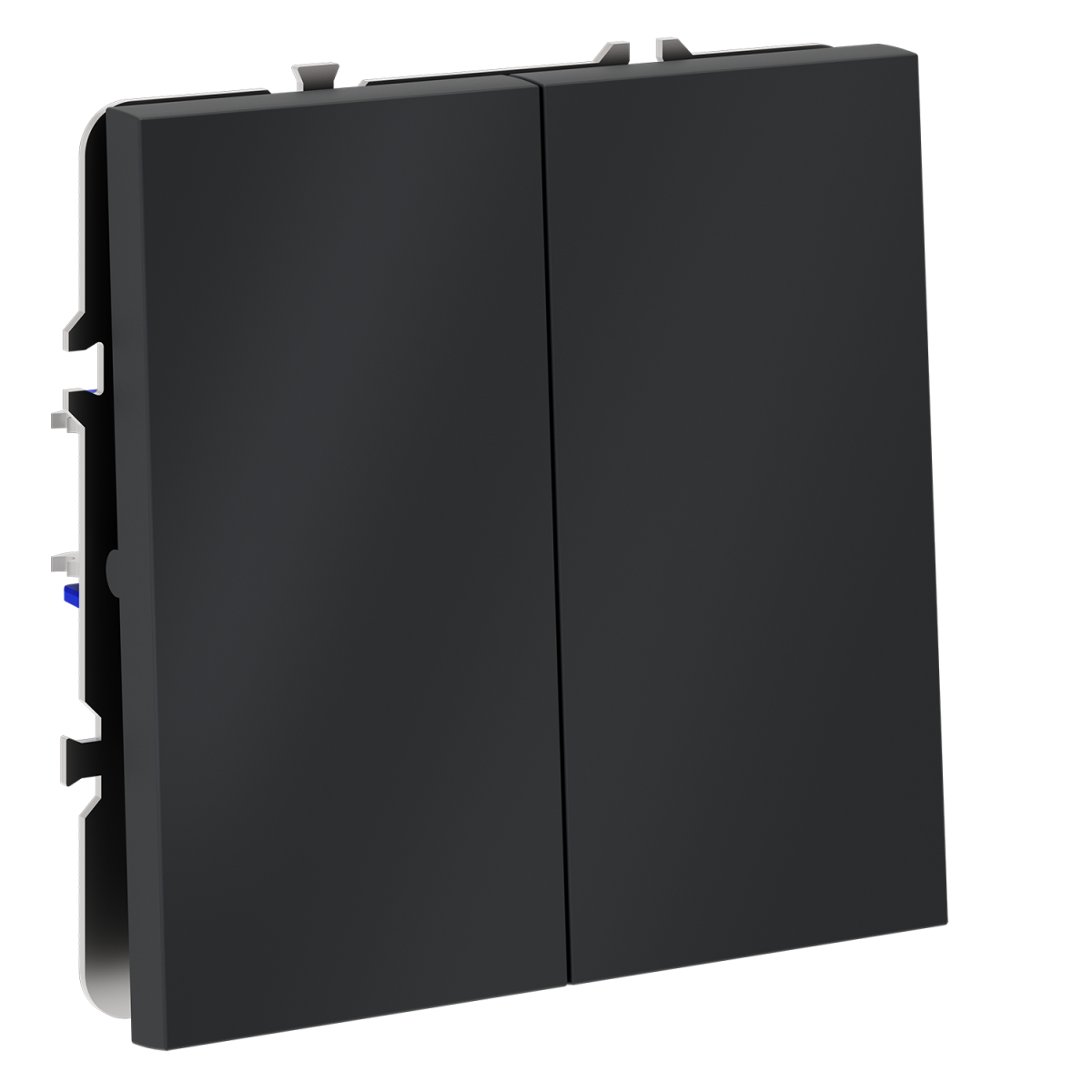 Перекрестный переключатель встраиваемый Voltum S70 двухклавишный 10А, (графит) VLS020507