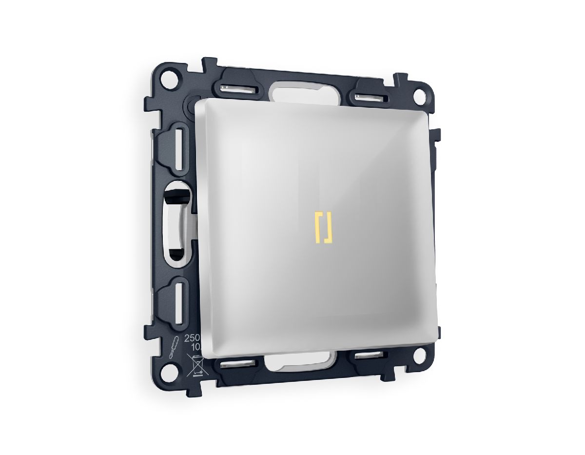 Комплект механизма 1-кл проходного выключателя с подсветкой Ambrella Volt Alfa MA402030