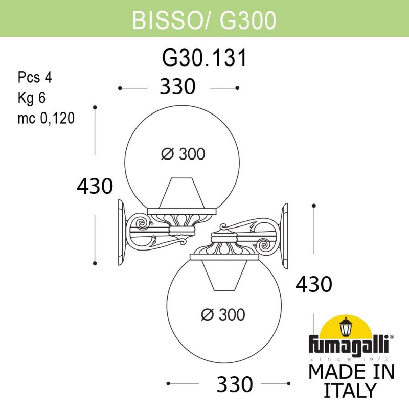 Уличный настенный светильник Fumagalli G30.131.000.WXE27