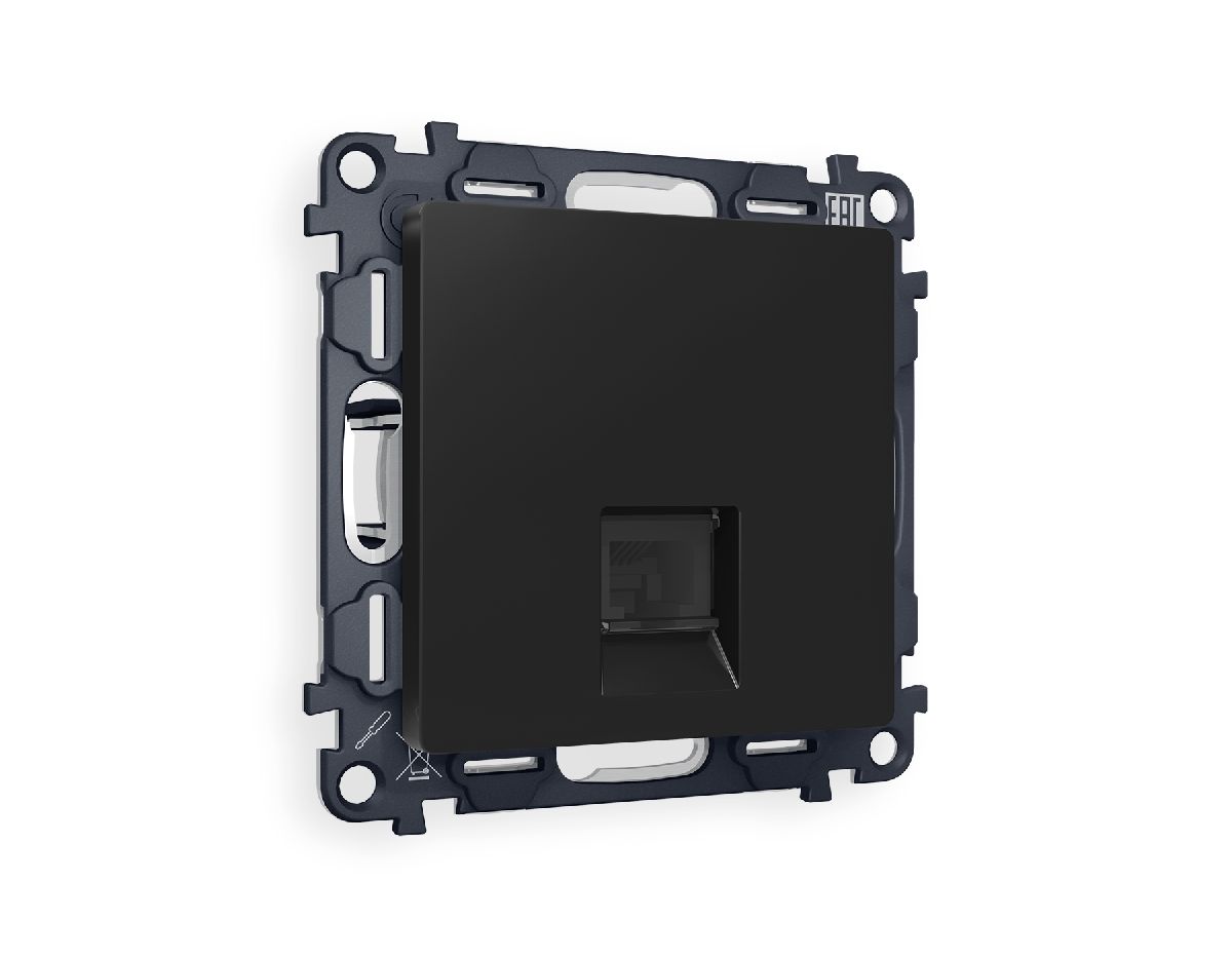 Комплект механизма компьютерной розетки RJ-45(8P8C) CAT6 со шторкой Ambrella Volt Alfa MA812010