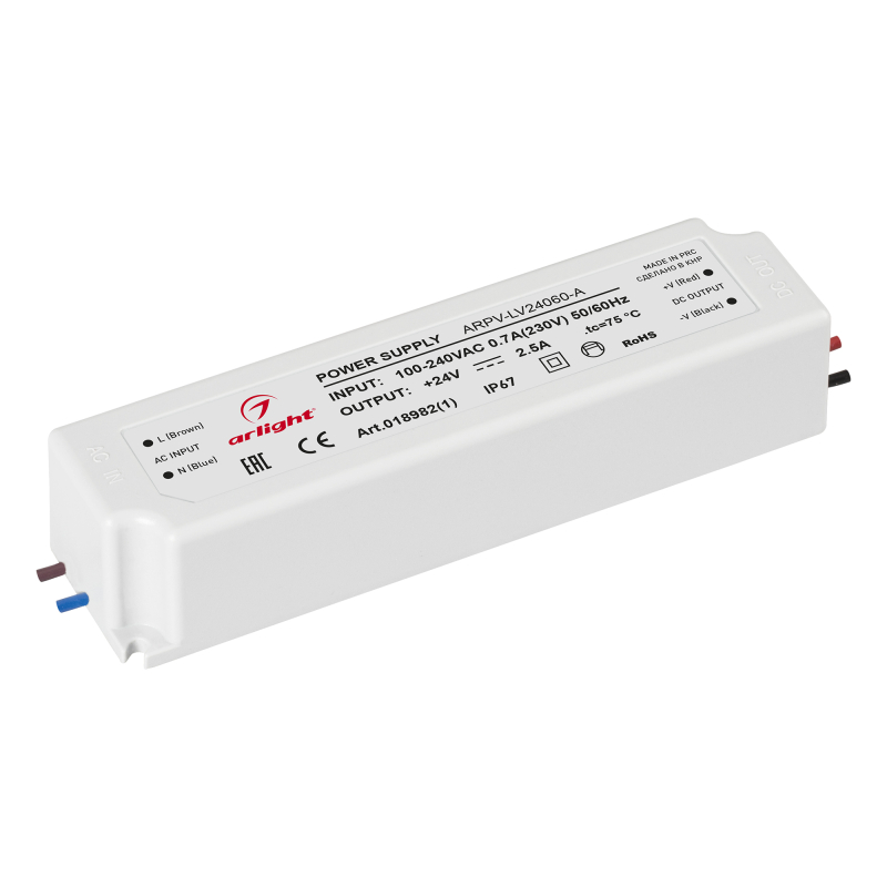Блок питания Arlight ARPV-LV24060-A (24V, 2.5A, 60W) 018982(1) Блок питания Arlight ARPV-LV24060-A (24V, 2.5A, 60W) 018982(1)