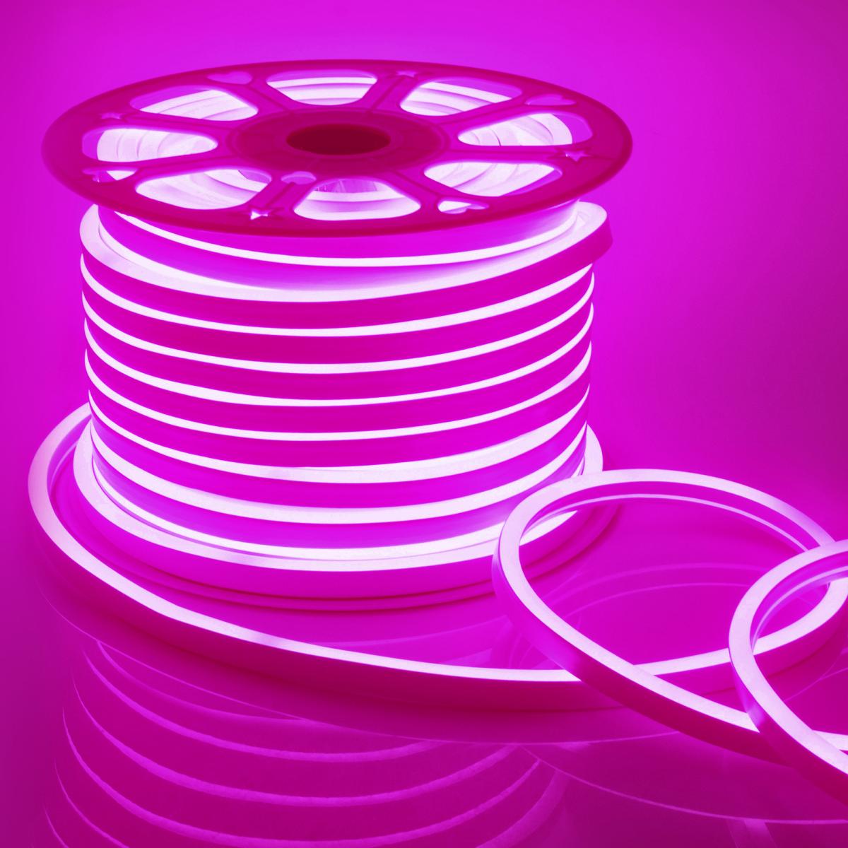 Светодиодный неон мини Apeyron 220В 5,5Вт/м smd2835 120д/м IP65 50м розовый 17-38