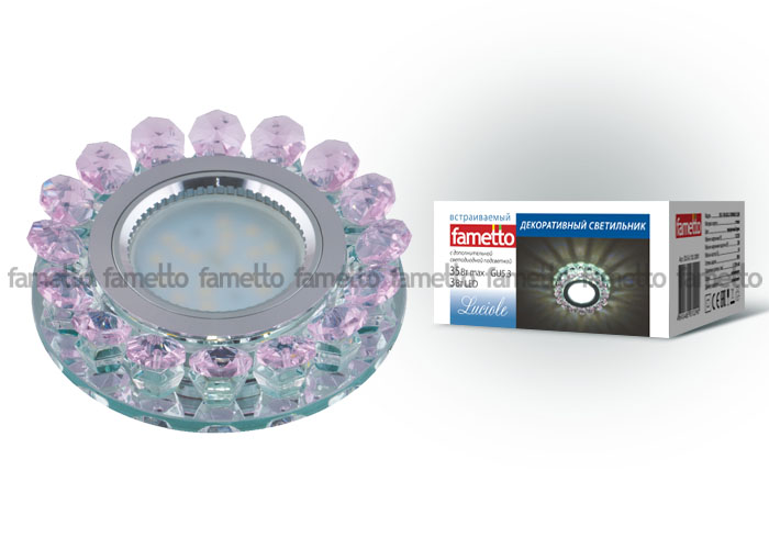 Встраиваемый светильник Fametto Luciole DLS-L102 GU5.3 CHROME/PINK Встраиваемый светильник Fametto Luciole DLS-L102 GU5.3 CHROME/PINK