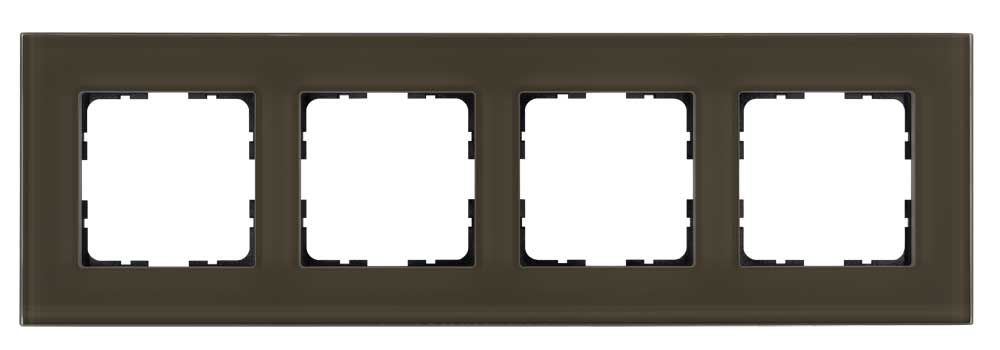 Рамка 4-постовая стекло цвет Каперсовый Jasmart G1004GT