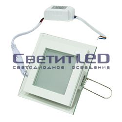 Светильник LED встраиваемый, квадрат, белый, 6W, 220V, нейтральный 4000К, 480Lm
