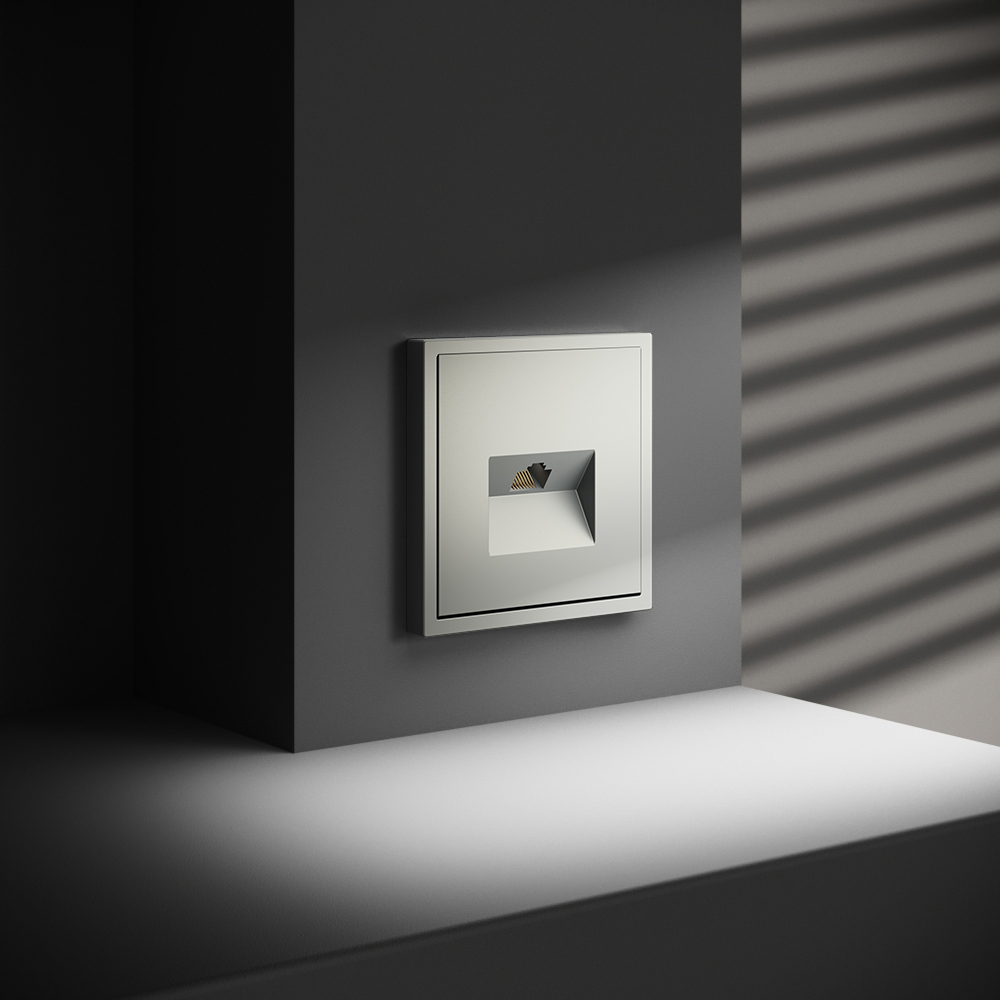 Розетка компьютерная Voltum S70 VLS060105 (сталь)